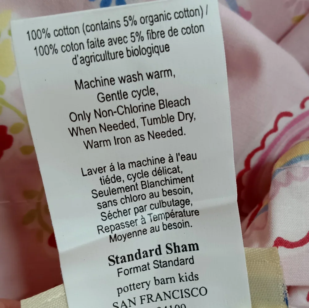 Pottery Barn Kids Pink Floral Standard Pillow Sham